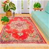 Mandala Life ART 120 x 180 cm Tappeto Marocchino Moderno Rosso Rosa Vintage con Frange - Cotone Stampa Digitale - Tappeto Arazzo Bohemien - Pezzo Decorativo per te Soggiorno, Camera da Letto