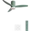 CREATE / WINDCALM S/Ventilatore da soffitto ABS con luce verde sage con controllore e telecomando / 40W, Temporizzatore, Ø112 cm, 3 temperature di luce, funzione estate-inverno