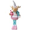CarpNettore Pupazzo Natale Figurina Peluche Ornamento Gambe Lunghe Decorazione Tavolo Regolabile in Poliestere Adatto per Regali E Addobbo Domestico, Alce