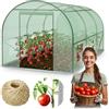 Plonos Serra a tunnel con telaio in acciaio Set con supporto per piante, 2 x 3,5 x 2 m, 7 m2, verde
