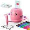 GEAUH Drawing Robot for Kids,Montessori Educational Painting Toy for 5+ with Voice Interaction&16 Color Pens,Magic Drawing Robot with 100 Learning Word Cards,Ideal Gift for 5+ Year Old Boys Girls (Pink)