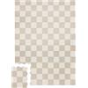 3 Sprouts Tappeto Puzzle Bambini, Schiuma EVA, Scacchiera Beige | superficie morbida e impermeabile; per gattonamento, gioco a terra e cameretta; tessere rimovibili per forme diverse