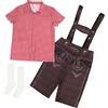 Bkazwe Oktoberfest Camicia Halter Pantalone Set Oktoberfest Bambino (Camicia/Pantaloni/Calze) - Costume bavarese 3 pezzi Estate - Cosplay vestito partito popolare Germania