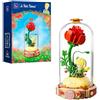 PAN TASY PANTASY Le Petit Prince Set di Mattoncini Rosa Fiore, Kit di Costruzione Creativo con la Rosa del Piccolo Principe, Bouquet di Rose Regalo per Adulti e Bambini