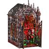 PEWOREAL Kit Book Nook, fermalibri in legno e puzzle 3D con luce LED, | set fai da te per adulti，modello di biblioteca (castello scuro)
