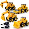 Morofme Set di Costruzione Veicoli per Bambini 3-8 Anni - Montaggio Auto, Escavatore, Carrello, Rullo Stradale, Bulldozer - Giocattolo Educativo