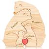 Yecaiyoger Puzzle Familiare In Legno Personalizzato Con Orso, Puzzle Custom Con 2 Fino A 8 Nomi, Idea Decorativa Per La Casa Festa Del Papà Festa Della Mamma Compleanno Anniversario (Stile 2)