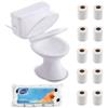 QIZHIQIAMY Toilette per Casa delle Bambole, 2 PCS Accessori Casa Bambole, WC della Casas delle Bamboles, Miniatura Giocattolo Toilette, Bamboles Miniature Accessori, Regali di Compleanno per Bambini (B)