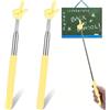 Generic 2 puntatori estensibili per dita, puntatore telescopico dai colori vivaci per insegnanti, per classe, perfetti per la lettura e le presentazioni, giallo