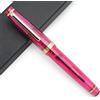 czxwyst Jinhao 82 - Penna stilografica in acrilico con pennino in iridio (pennino fine, colore: rosso rosa fluorescente con clip dorata)