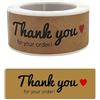 Generic 120 adesivi rettangolari di ringraziamento in carta kraft, 2,5 x 7,6 cm, adesivo forte, per imballaggi di piccole imprese, sacchetti regalo, buste, prodotti fatti a mano