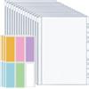 Nswayy 18 Pezzi Tasche per Raccoglitori, Buste Perforate Trasparenti A4, Cartellina Trasparente a4 con 6 Fori e 18 Etichette Adesive per Archiviare e Conservare Documenti in Formato A4
