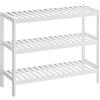 SONGMICS Scarpiera Ingresso, 3 Ripiani, Scaffale Portascarpe in Legno di Bambù Slim, Soggiorno, Corridoio, Camera da Letto, Bagno, 26 x 70 x 55 cm, Bianco LBS13W