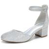 DREAM PAIRS Scarpe Tacco Blocco Donna Punta Tonda | Punta tonda, tacco blocco 5 cm, cinturino caviglia, soletta lattice 4 mm, design D'Orsay, per ufficio e feste.
