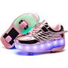 Rolltongoz Scarpe con rotelle da Bambina Scarpe con luci Ragazza Scarpe da LED Ruota Skateboard Sneaker Sportive con Rotelle Automatiche Ruota Multisports Skateboard Sneaker con Ruote per Bambini…