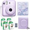 Fujifilm Fotocamera istantanea Instax Mini 12 Lilla + Fuji Instax Film economico (40 fogli) + set di accessori per otturatore, con custodia compatibile per album fotografico Quicksand