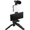 NbgrvB Kit Vlog per smartphone con treppiede e luce LED | Include treppiede, mini microfono, luce LED, cavo audio, perfetto per pantaloncini TikTok e YouTube