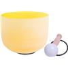 ENERGYSOUND 432 Hz E Plesso Solare Chakra Colore Giallo Cristallo Di Quarzo Satinato Ciotola 25 cm