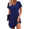 Bresdk Camicia da Notte Donna Estiva con Pizzo Taglie Forti Camicie Notte Scollo a V Morbida e Confortevole S-3XL