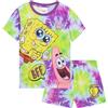 SpongeBob Schwammkopf SPONGEBOB SQUAREPANTS Pigiama Bambina Set 2 Pezzi Corti Pigiami Estivi Ragazza Morbido Abbigliamento da Casa Idee Regalo