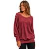 Emma & Giovanni - Oversize Maglie con Perle sulle Spalle a Manica 7/8 Lunga - Donna