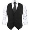 Alizeal Gilet da uomo in gessato per abbigliamento da lavoro
