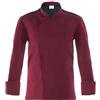 GIBLOR'S Ergos Workwear Giblor's Giacca RAUL da Cuoco Chef Manica Lunga Collo Coreano Uomo Slim BORDEAUX