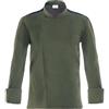 GIBLOR'S Ergos Workwear Giblor's Giacca RAUL da Cuoco Manica Lunga Collo Coreano Slim Fit VERDE MILITARE