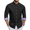 COOFANDY Camicia Oxford Uomo Button-Down Manica | Camicia Oxford da uomo in cotone, a maniche lunghe, con bottoni, ideale per ufficio, tempo libero e occasioni formali