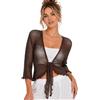 Janisramone Bolero da donna, da allacciare sul seno, in maglina elasticizzata