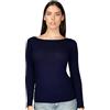 Intimidea - Maglia in Cashmere e Modal, T-Shirt Maniche Lunghe con Girocollo, Calda e Morbida