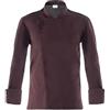 GIBLOR'S Ergos Workwear Giblor's Giacca RAUL da Cuoco Chef Manica Lunga Collo Coreano Uomo Slim MARRONE