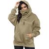 Covisoty Donna Felpa con Cappuccio Pile con Sciarpa Cotone Morbido Pullover | Oversize Hoodie Casual Autunno Inverno Vestiti