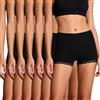 Marvmys Mutande Boxer Donna Cotone Elasticizzato Intimo Comfort a Vita Media Culotte a Pantaloncini Boxerino da Donna