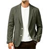 Generico Giacca da Uomo in Lino Moderna per Libero Sportiva Cappotti Sportivi Fit Casual vestibilità Normal con 2 Bottoni da Lavoro Completo Uomo Lino Slim Fit Estate Spiaggia Abiti Sposa