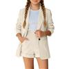Generico Completo Bambina Ragazza Eleganti 2 Pezzi Giacca Blazer Maniche Lunghe E Pantaloncini Tailleur Cerimonia Primavera E Autunno Bambine Ragazze Cappotto Leggero Anteriore Giacca Per Cerimonie Occasioni