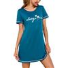 Bresdk Camicia da Notte Donna Estiva con Maniche Corte Abito da Notte con Stampa Comoda e Morbida Loungewear S-3XL
