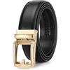 GAEKEAO Cintura Uomo Pelle, Cintura Senza Buchi con Fibbia Automatica, Belt 35mm per Vestiti e Tempo Libero, Regalo per gli Uomini
