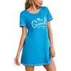 Bresdk Camicia da Notte Donna Estiva con Maniche Corte Abito da Notte con Stampa Comoda e Morbida Loungewear S-3XL