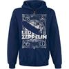 Led Zeppelin Shook Me Felpa con Cerniera Blu Navy S