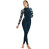 Roxy Swell 2025 - Muta da donna con cerniera sul petto, 4/3 mm, motivo floreale, colore: nero