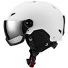 Qianly Casco Mezza Calotta Imbottito | Ventil, Casco da Simbolo del Prodotto Visiera a Specchio, Regolabile, per Snowboard, Pista, Snowboarder