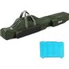 Aumotop Borsa per Canna da Pesca con Grandi Scomparti (130CM) | Resistente tessuto Oxford 420D, ampio spazio per le canne, tracolla regolabile