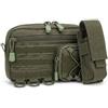 Generic Set Molle 2 Pezzi con Pochette Organizer 1000D e Porta Torcia per Attrezzi | Tasca Frontale Con Zip, Due Tasche In Rete E Fasce Elastiche Per Tenere Ordinati Utensili E Accessori