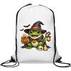 Generic Happy Frog Dressed in costume di Halloween, sacca da palestra, casual, con coulisse, colore bianco