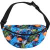 MAGICLULU Marsupio da Corsa in Nylon Stampa Digitale Blu per Sport All'aperto | Capacità per Oggetti Quotidiani, Chiusura a Zip Sicura, Stile Casual Creativo, Uso Outdoor e Sportivo