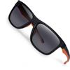 Fox Collezione Occhiali da sole - Occhiali polarizzanti, modello: Black Orange Shades - Grey Lens