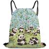Morbuy Motivo a Panda Sacca Sportiva Zaino a Sacco (Grigio) | Stampa Zaino Traspirante con Coulisse Sportivo Leggero Traspirante per Palestra, Scuola, Viaggi, Uomo Donna Unisex