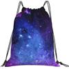 Yyoretp Universo Galaxy Star Space Print Zaino con coulisse Sport Palestra Beach Sack Dance Yoga Cinch Bag per donne uomini