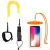 Mtbricey Guinzaglio per Tavola Sup da Surf con Custodia Impermeabile Smartphone,10 Piedi 7 mm Leash da Surf,Tavola da Stand Up Paddle Arrotolato in TPU SUP Guinzagli,Corda Gamba Cinturino